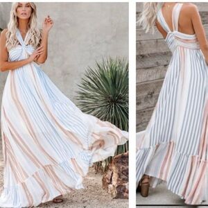 Fate Halter Asymmetric Hem Midi Dress Size M